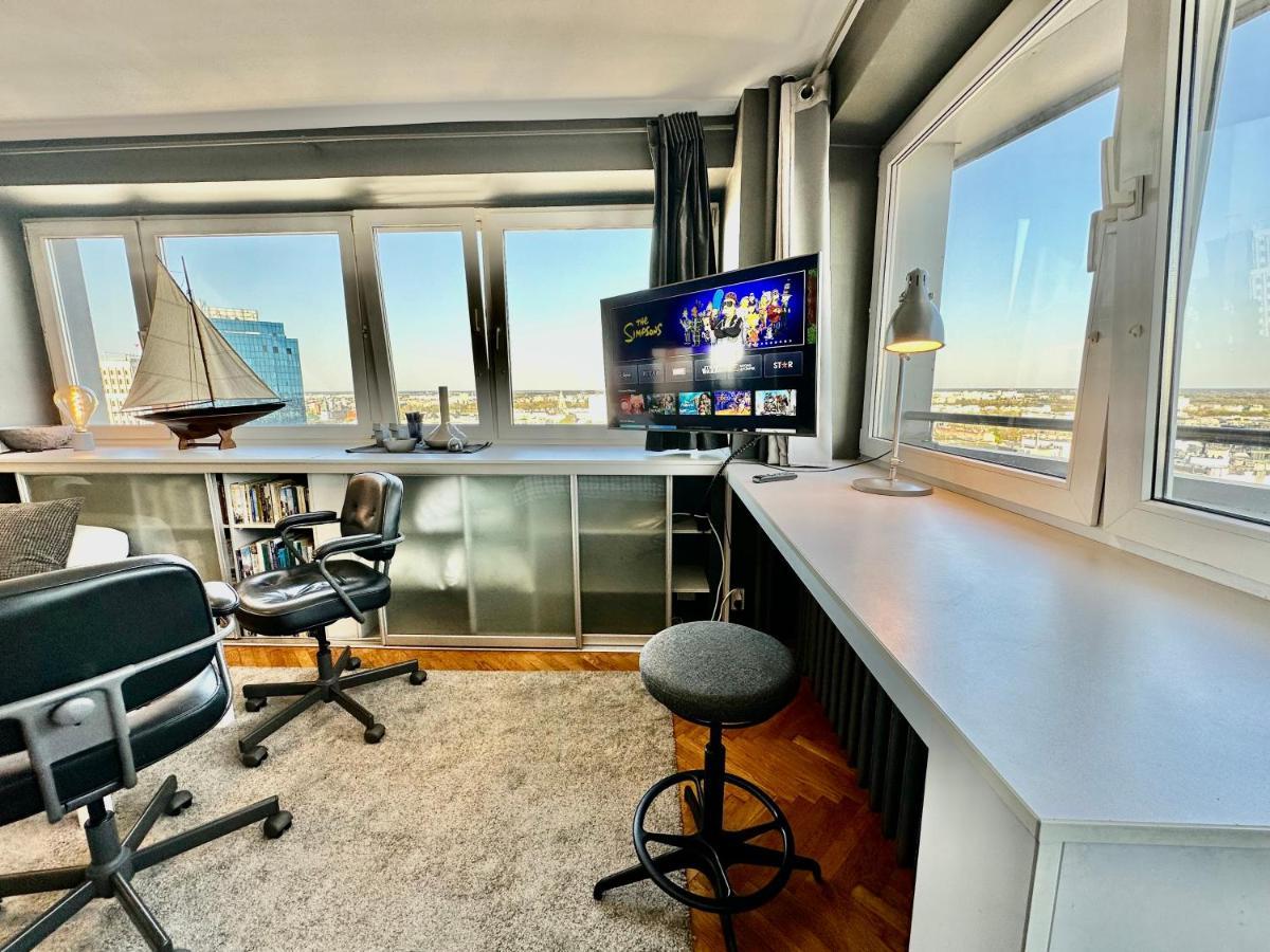 Super Apartament Grey Centrum 2X Metro Fast Wifi 300 Mbs Netflix Appletv Smarttv Spotify Panorama Miasta Warszawa Eksteriør bilde